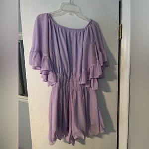 Off the shoulder purple romper